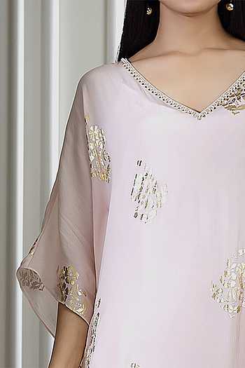 Blue Foil Ornamented Festive Kurta