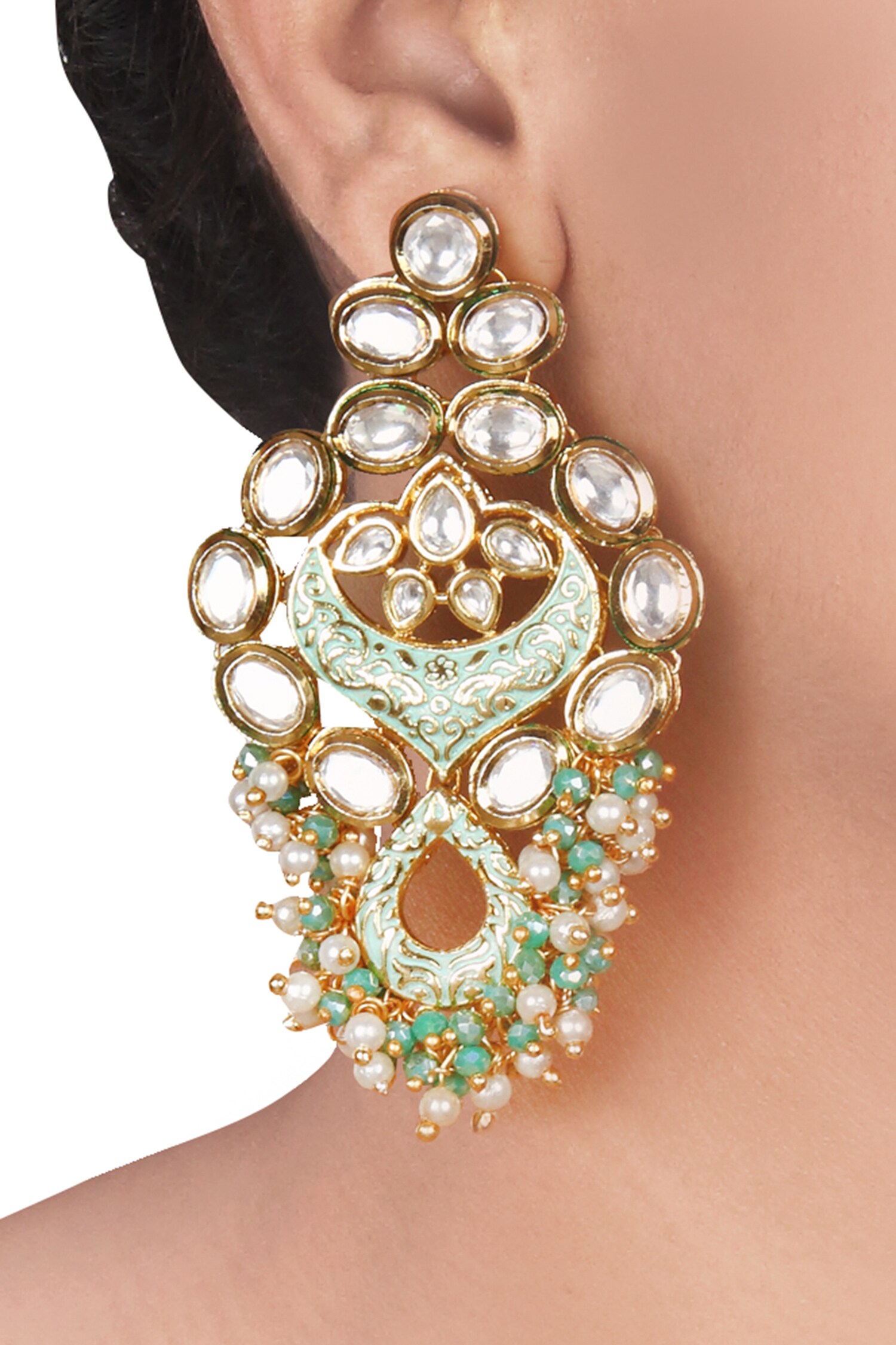 Buy Hrisha Jewels Kundan Statement Drops Online Aza Fashions