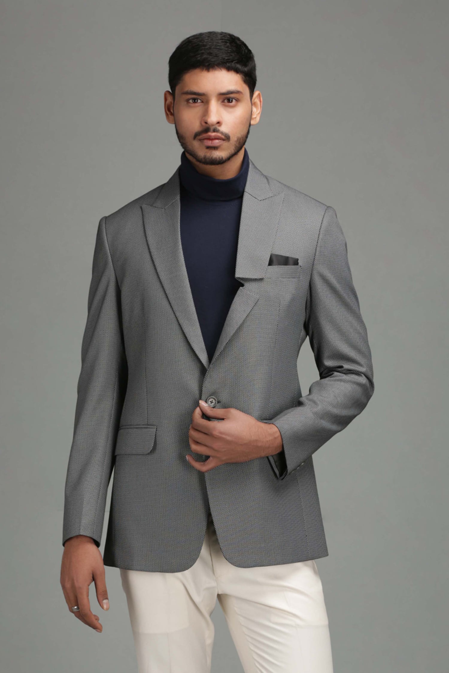 Buy Grey Wool Blend Blazer For Men by Chatenya Mittal Online at Aza