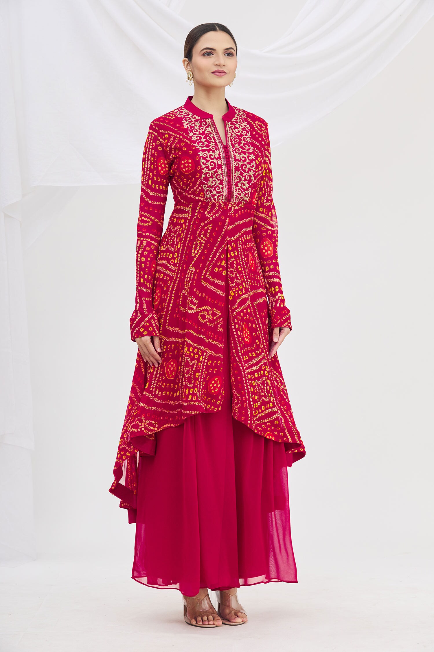 kurti from bandhani saree