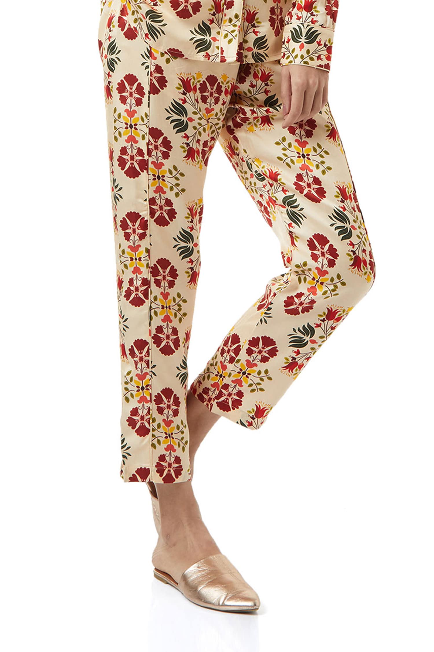 Growing Strong High Waisted Floral Print Pants (Navy Floral) · NanaMacs