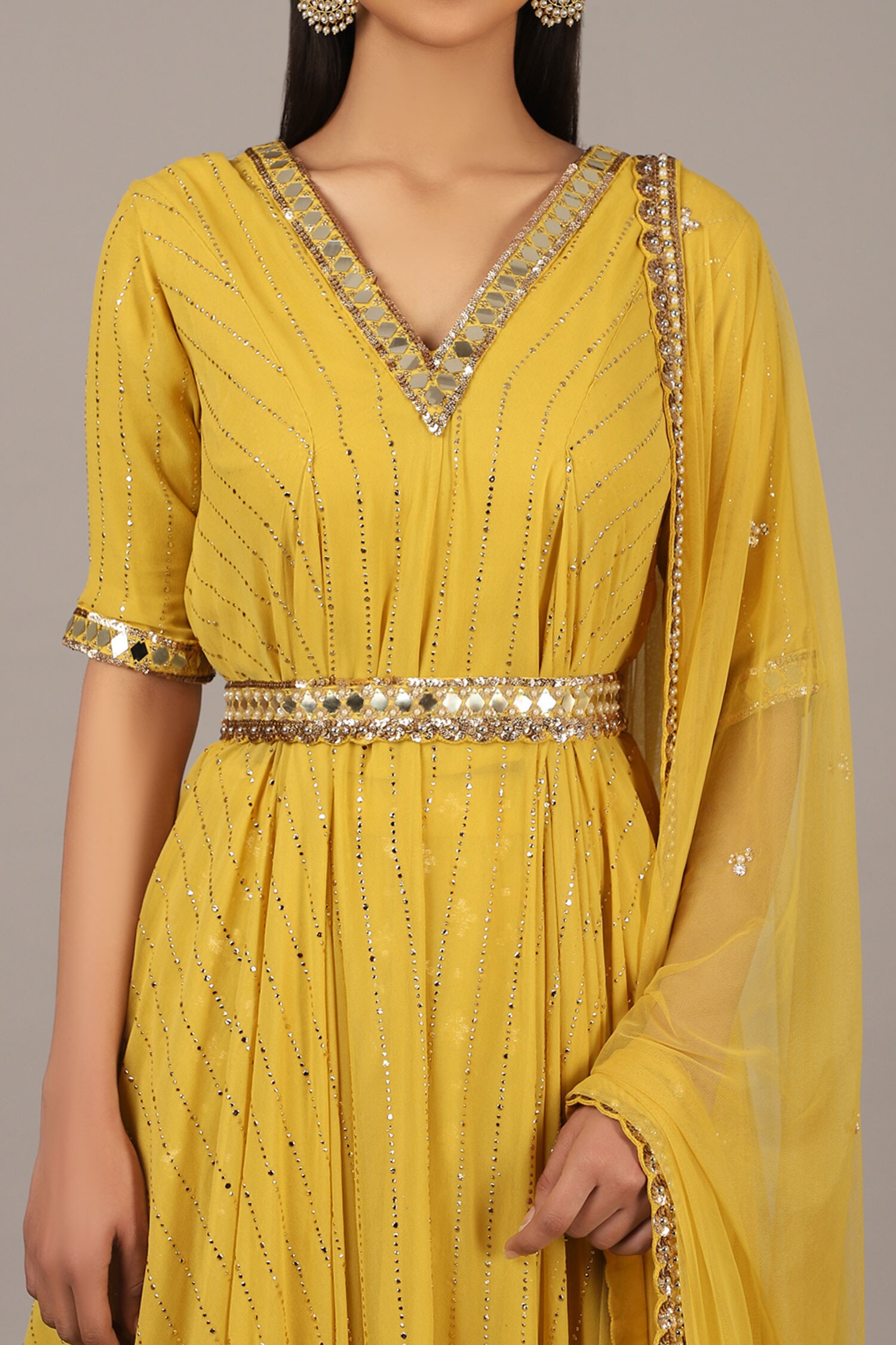 Buy Embroidered Kurta Lehenga Set by Nidhika Shekhar at Aza Fashions