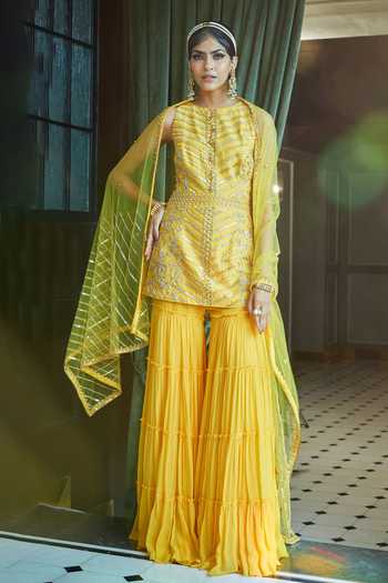 Grey Striped Shantoon Kurta Set main image 0