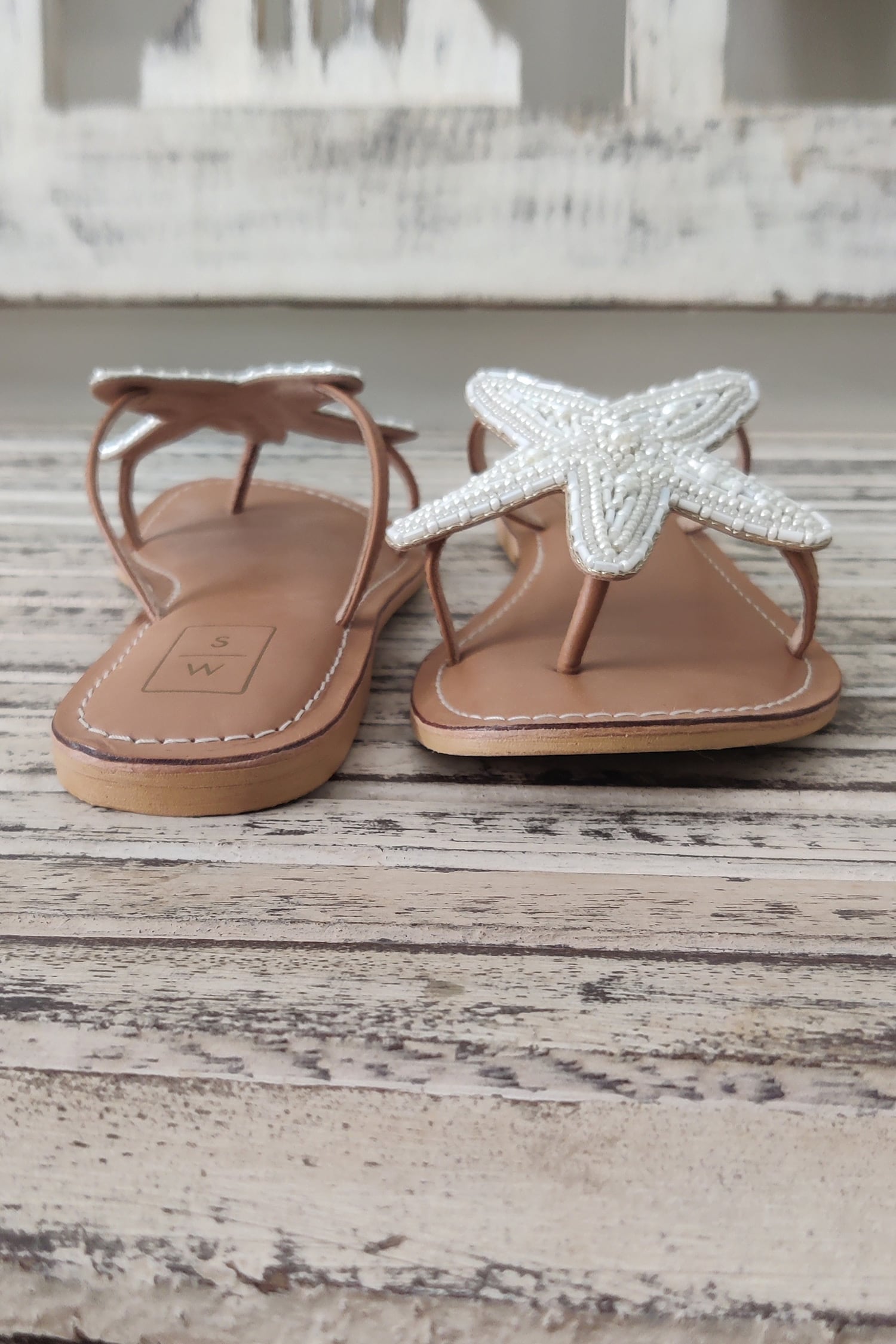 Buy White Lucy Beaded Starfish Sandals by Sandalwali Online at Aza