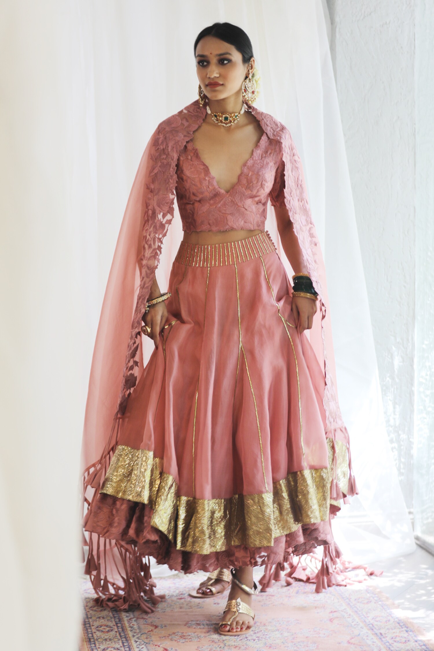 buy organza lehenga online