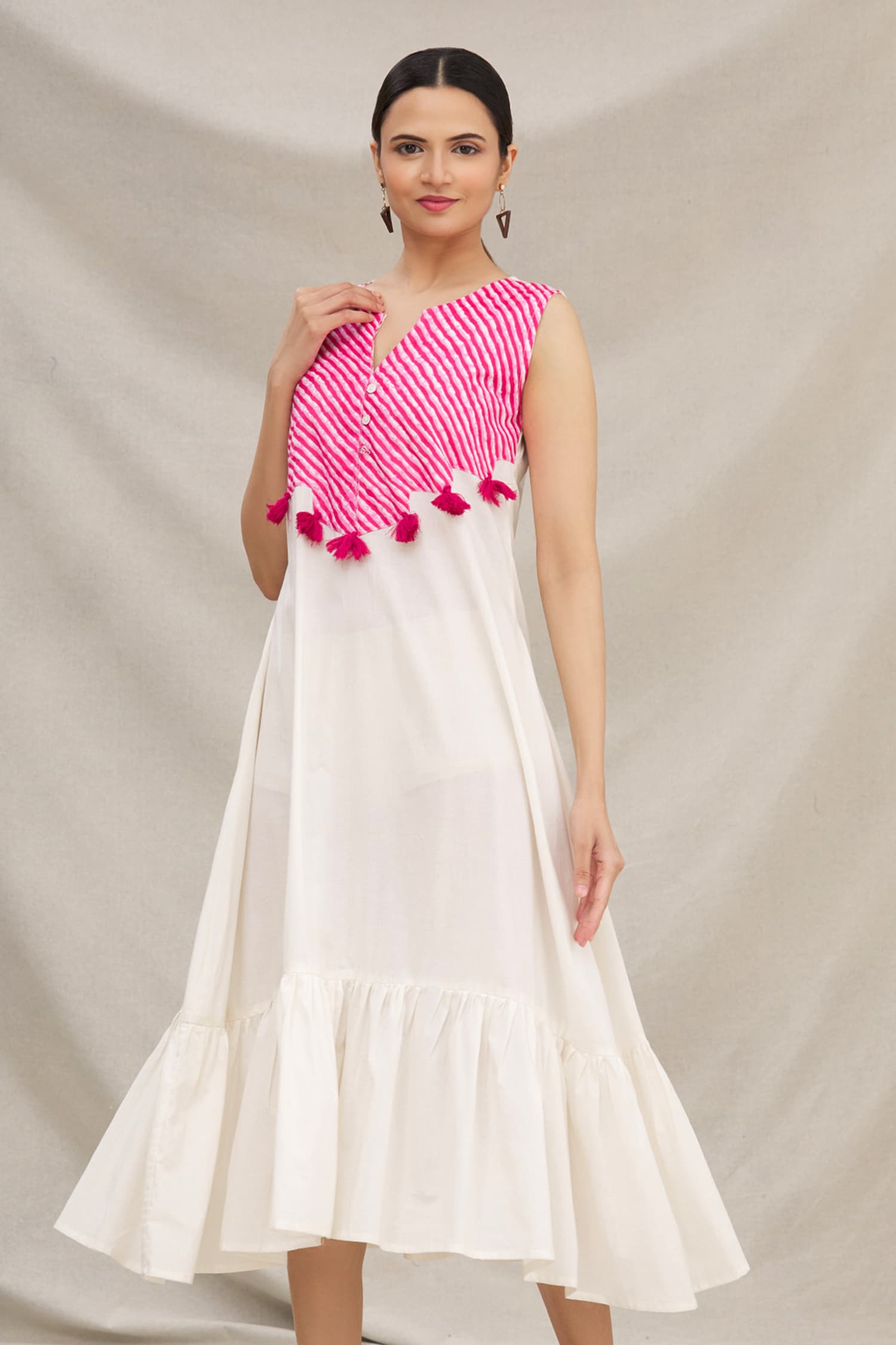 Buy White Leheriya Dress For Women by Samyukta Singhania Online at Aza ...