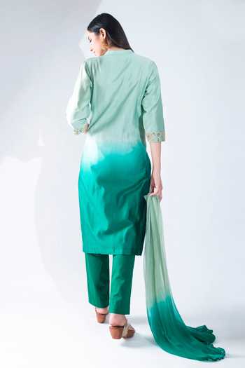 Ombre blue kurta set main image 0