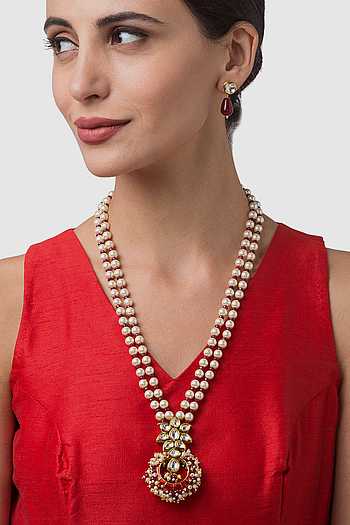 Buy Hrisha Jewels Kundan Polki Long 