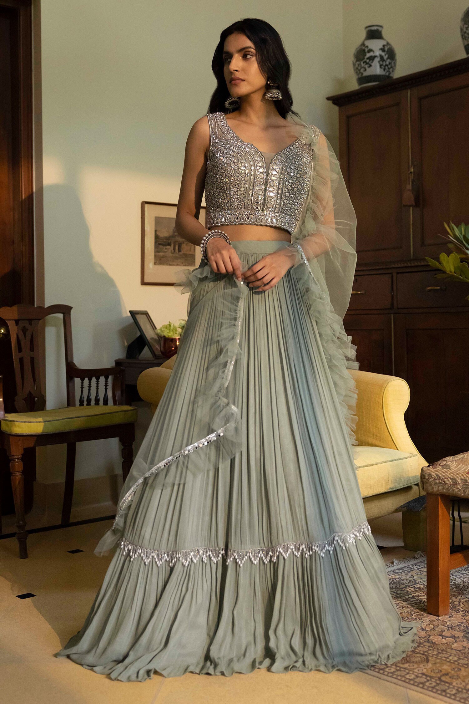 Alia bhatt 2024 grey lehenga