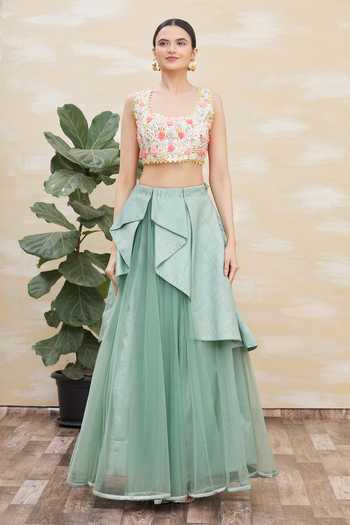 Leaflet Layered Lehenga Set