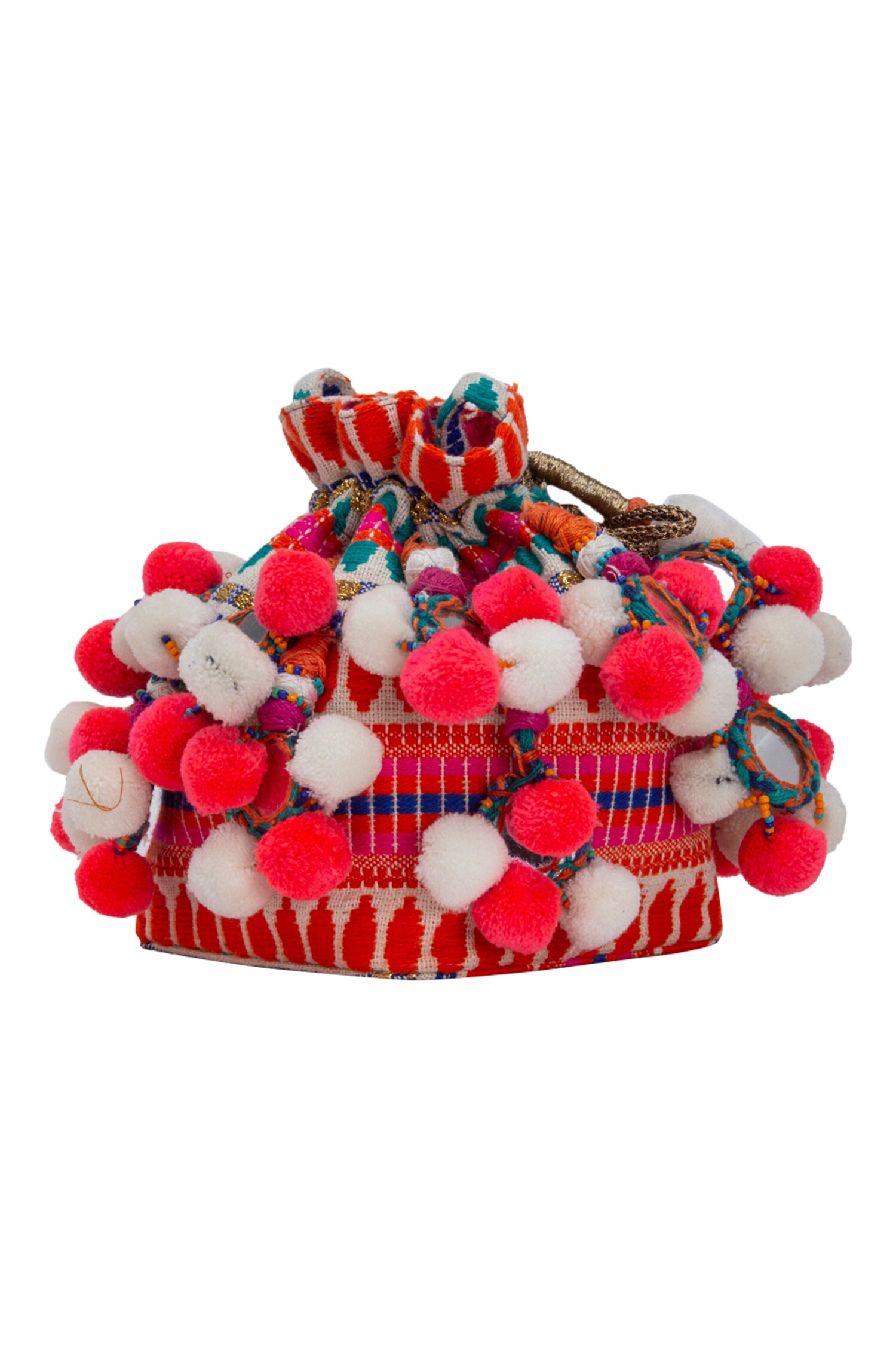 Buy Multi Color Embroidered Jacquard Potli Bag by 5Elements Online at
