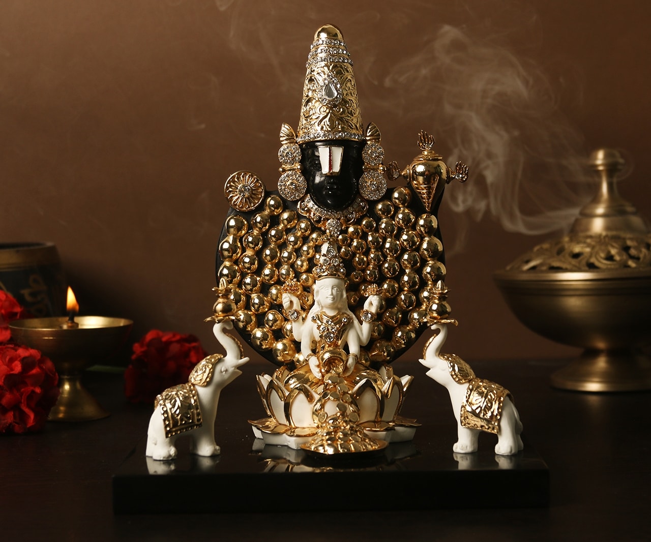 Buy H2H Lord Balaji Goddess Laxmi Sculpture Online | Aza Fashions