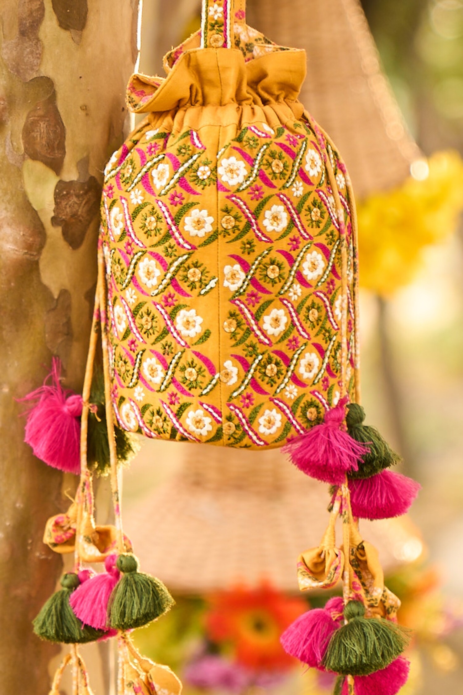 Buy Punit Balana Accessories Embroidered Potli Bag Online Aza Fashions