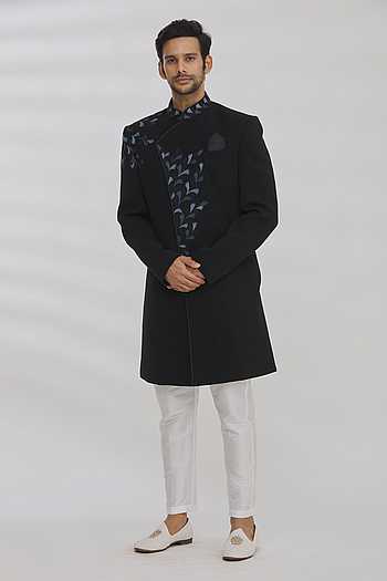 French Terry Embroidered Achkan 