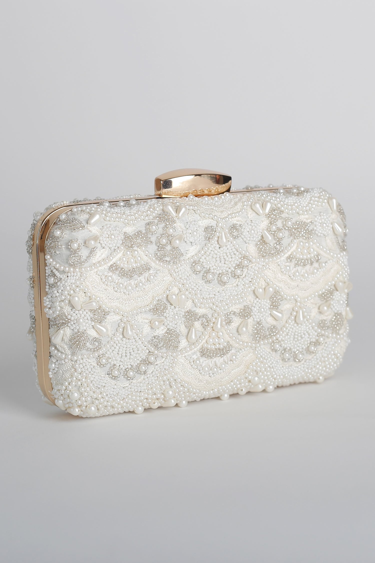 Vintage Off-White Jeweled Clutch Purse Handbag ~ Rhinestone Clasp ~ Ru –  FugitiveKatCreations Boutique