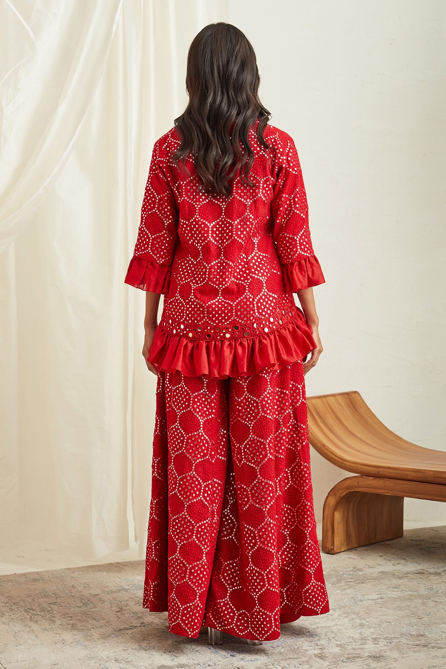 Buy Twenty Nine Red Mirror Embellished Jacket Online Aza