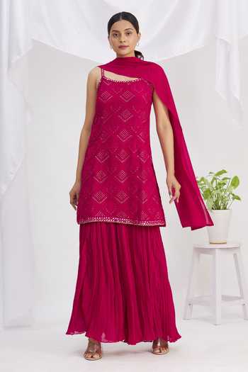 RE - Yellow Semi-stitched Sharara Sleeveless Suit - New In - Indian