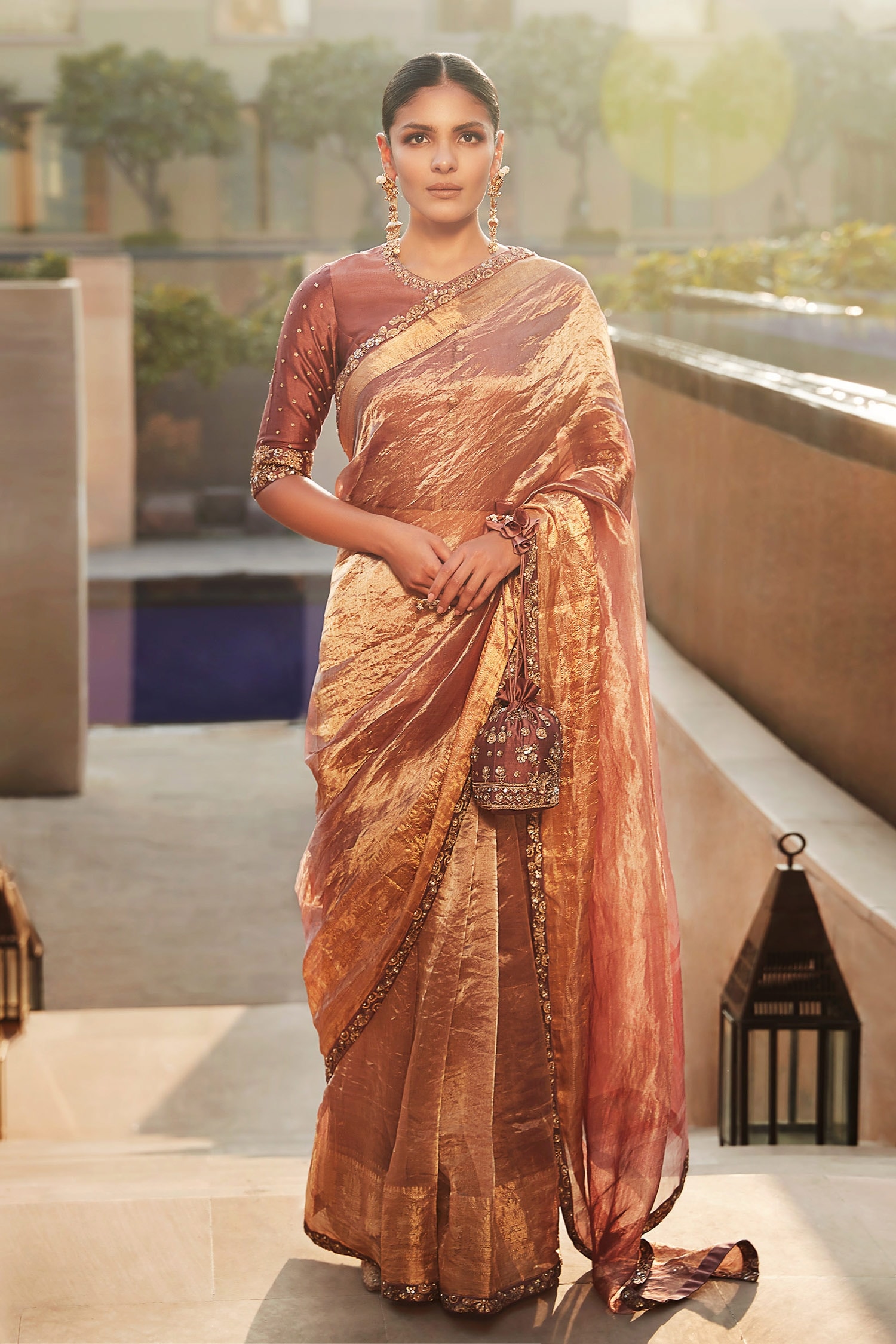 Buy Beige Sarees for Women by MIMOSA Online | Ajio.com