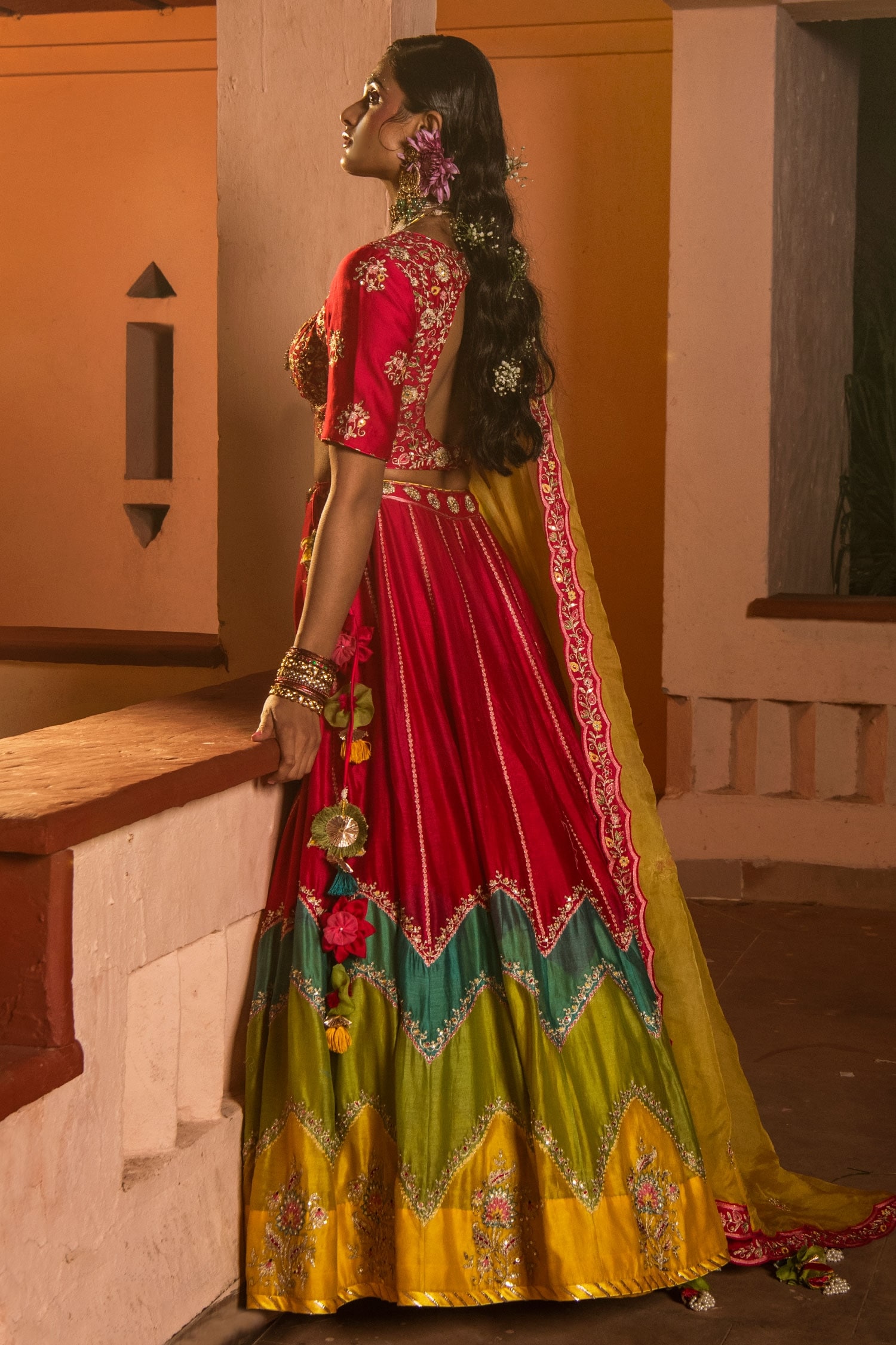 Yellow and Pink color Designer Lehenga Choli – Sulbha Fashions