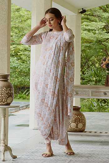 Pasha India Pink Linen Dhoti Jumpsuit 