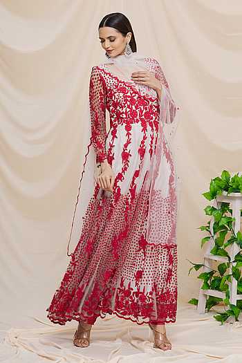 Floral Resham Embroidered Anarkali Set 