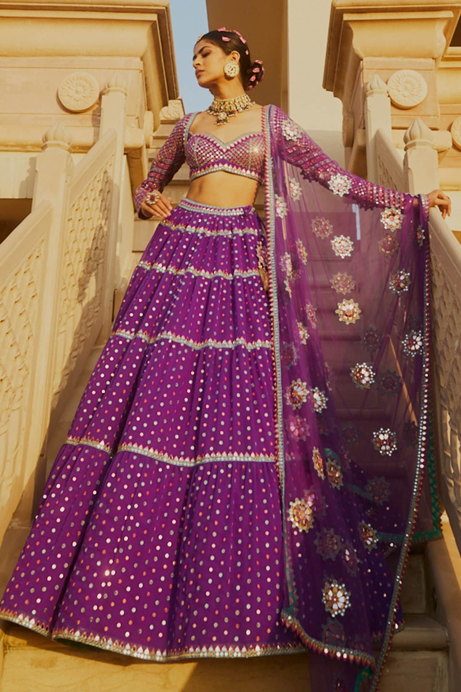 Light Purple Colour Embroidered Attractive Party Wear Georgette Lehenga  choli – Prititrendz