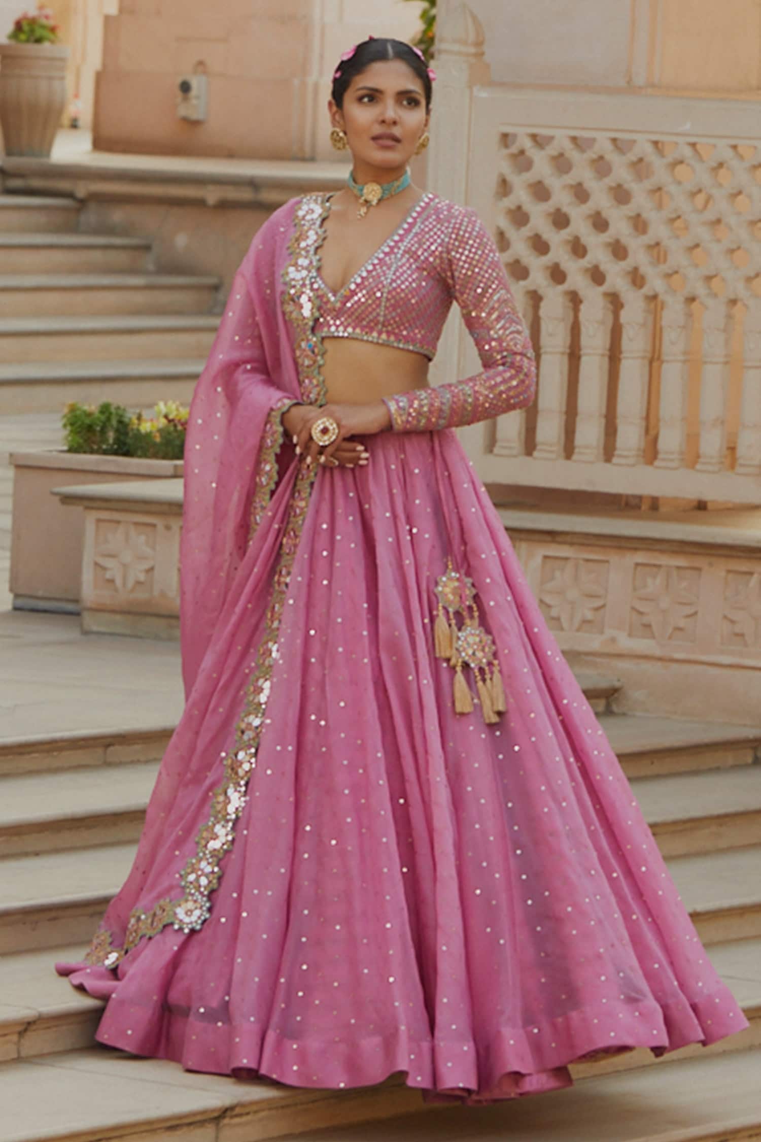 Buy Pink Lehenga Choli Online At Zeel Clothing.