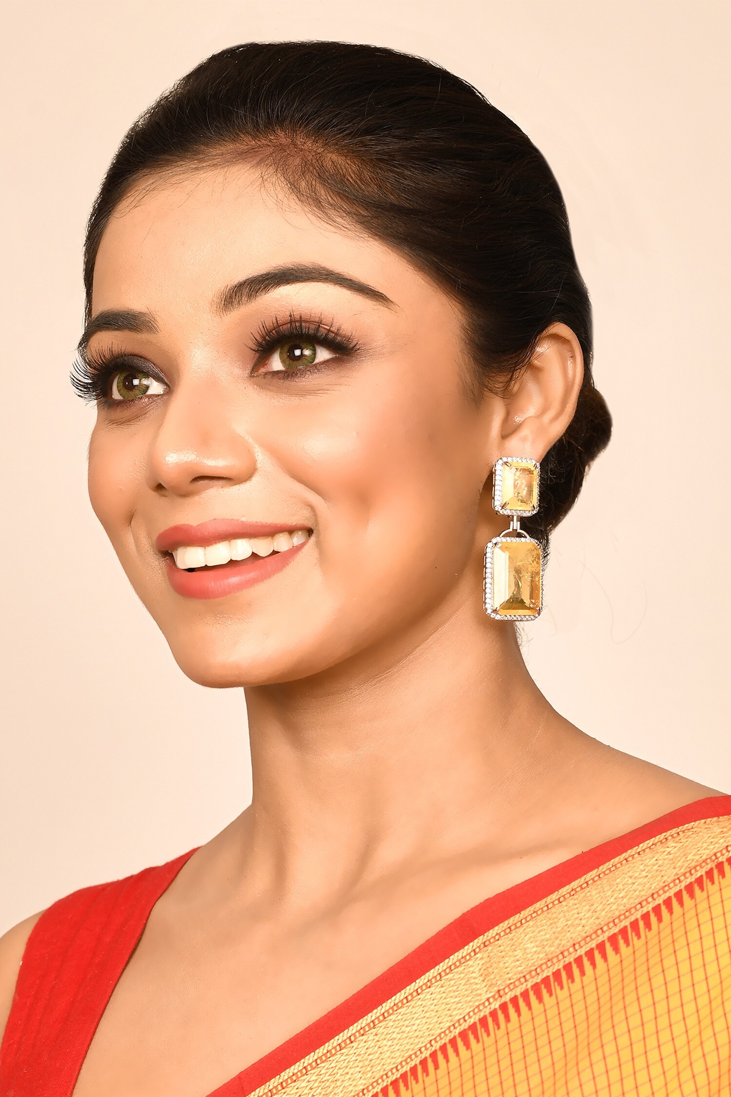 Buy Chaotiq By Arti Stone Studded Drop Earrings Online Aza Fashions