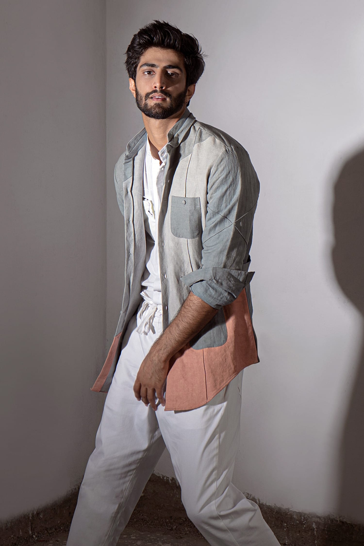 Buy White Cotton Linen Plain Overshirt For Men by Jatin Malik Online at Aza  Fashions.
