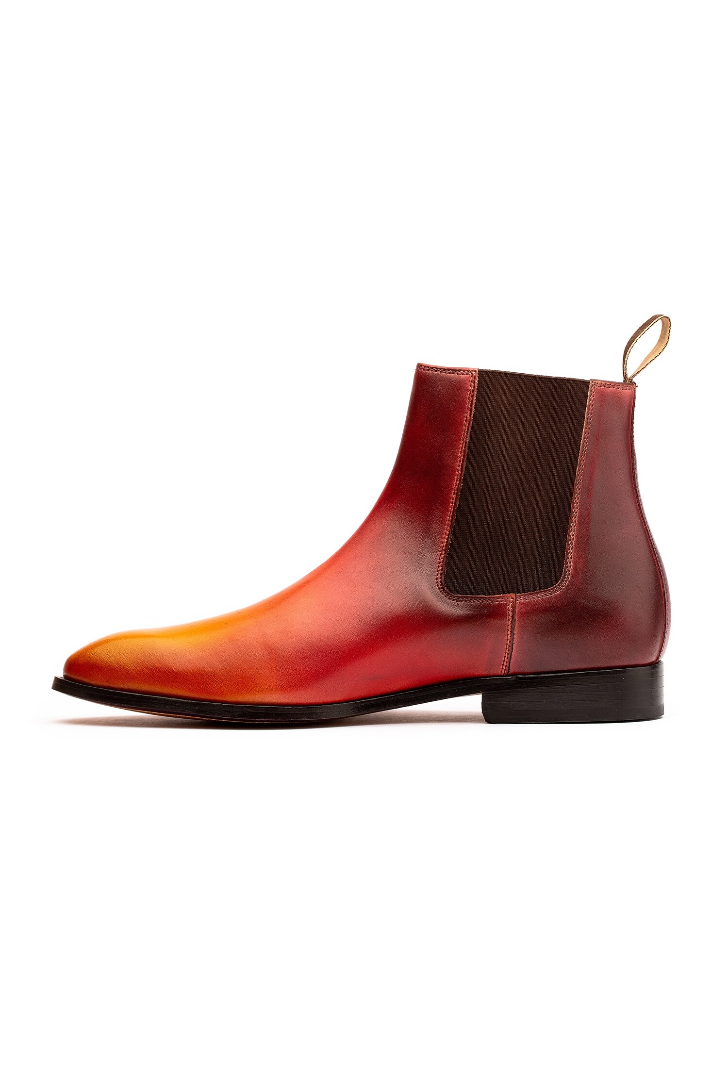 Mens red leather chelsea on sale boots