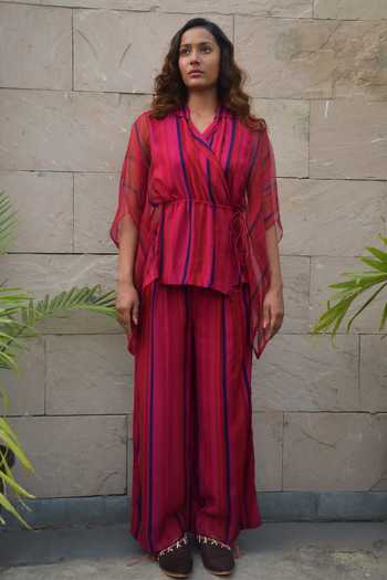 Mustard Printed Angrakha Top - Ready to Ship main image 1