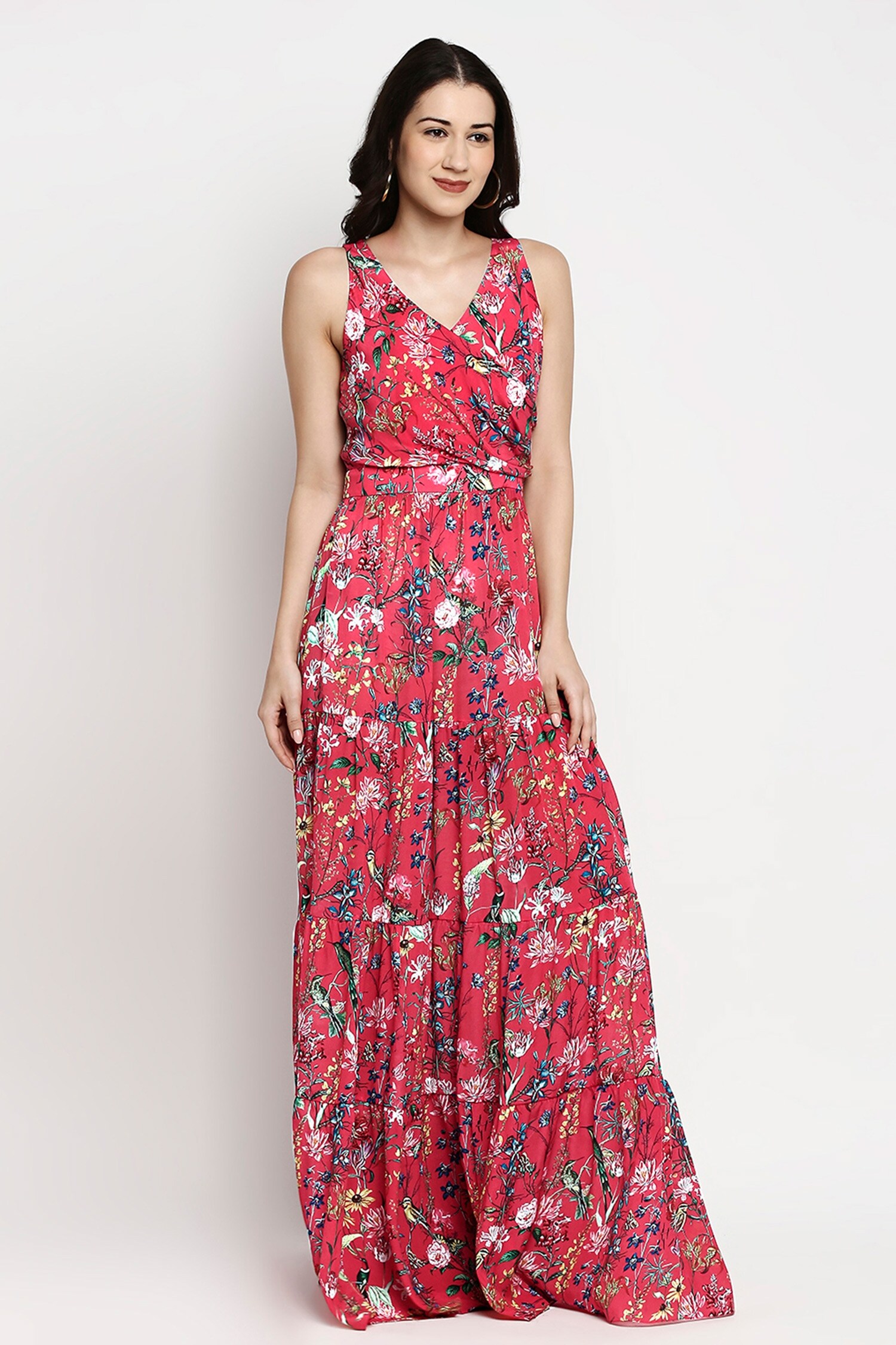 Buy Gaya Multi Color Viscose Crepe Lia Floral Print Dress Online | Aza ...