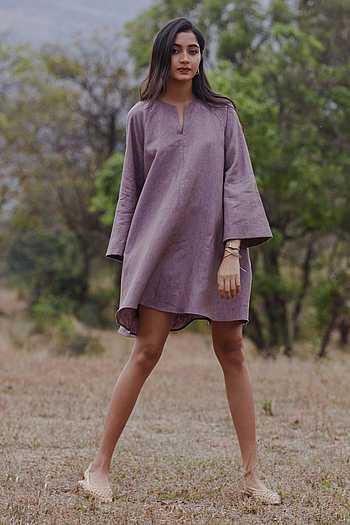 7400087 Purple Tent Dress