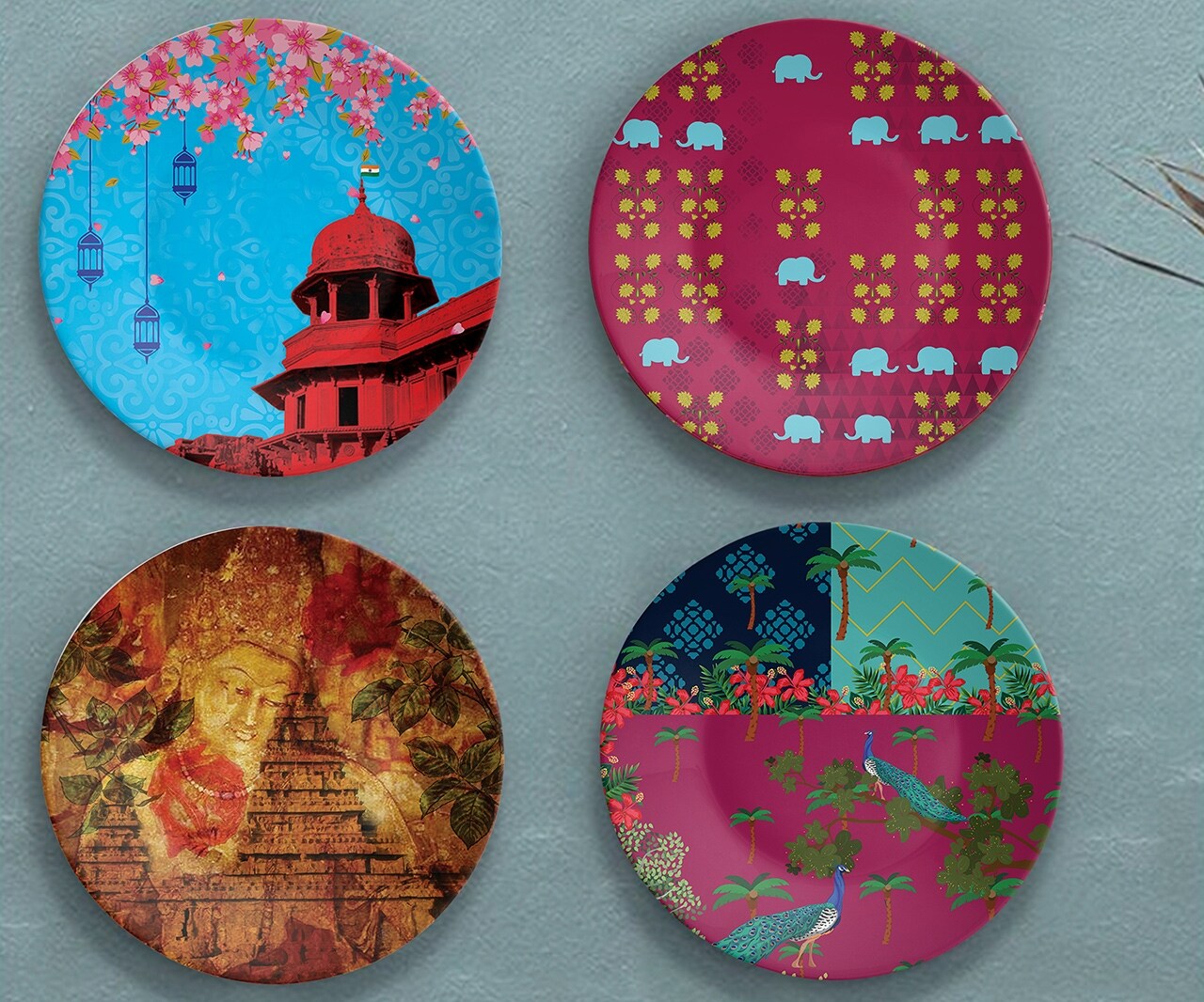 Buy The Quirk India Indian Heritage Decorative Wall Plates (Set of 4