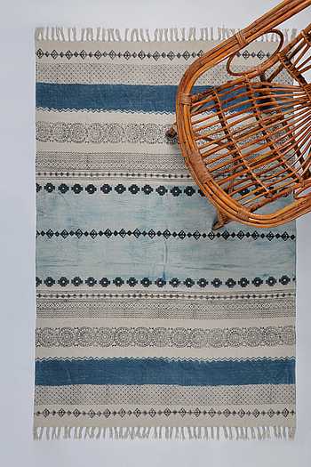 Buy ORNA Cotton Hand Block Printed Rug Online | Aza Fashions