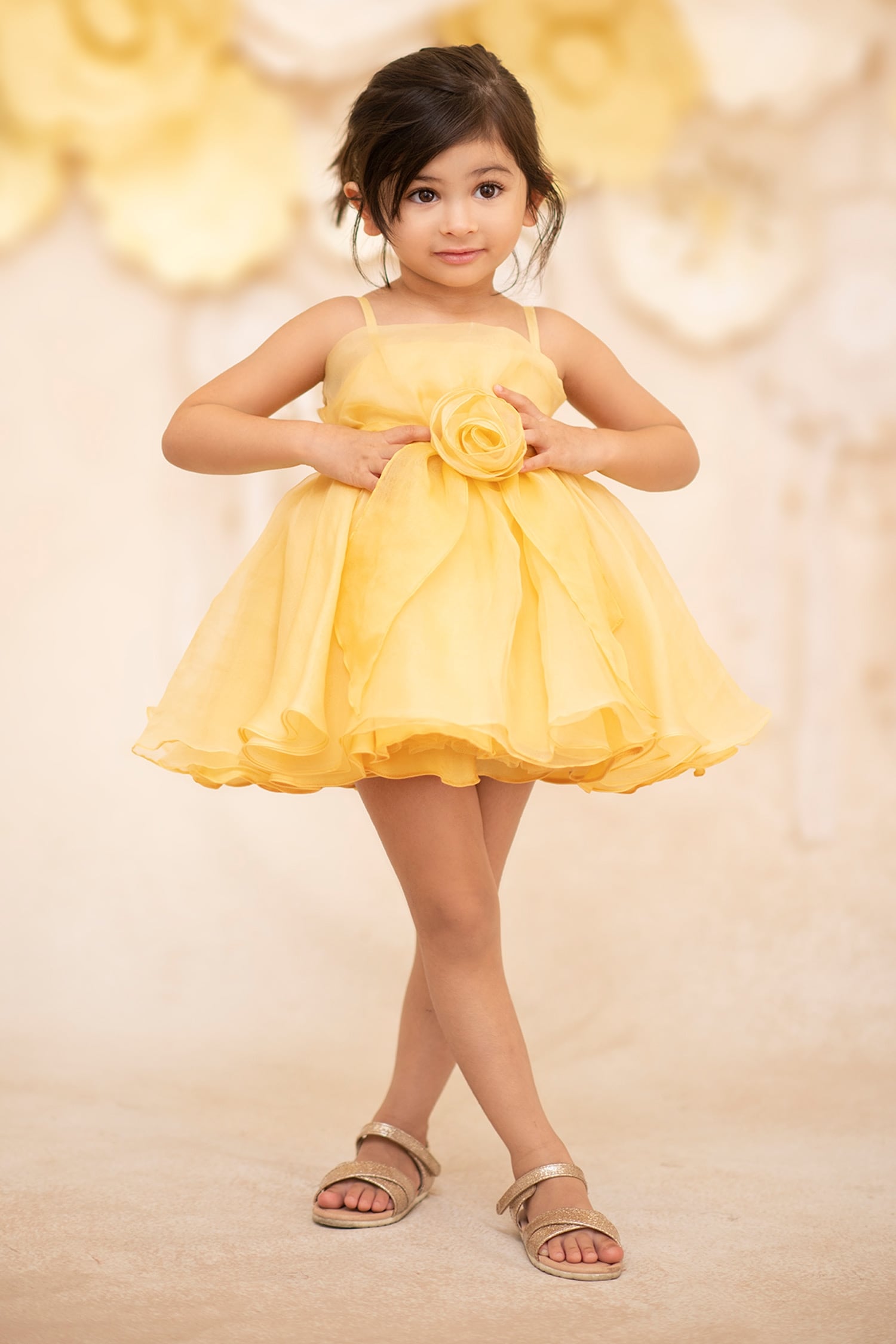 Cap Sleeve Square Neck Yellow Dress and Salmon Shorts Set For Baby Gir –  Nino Bambino