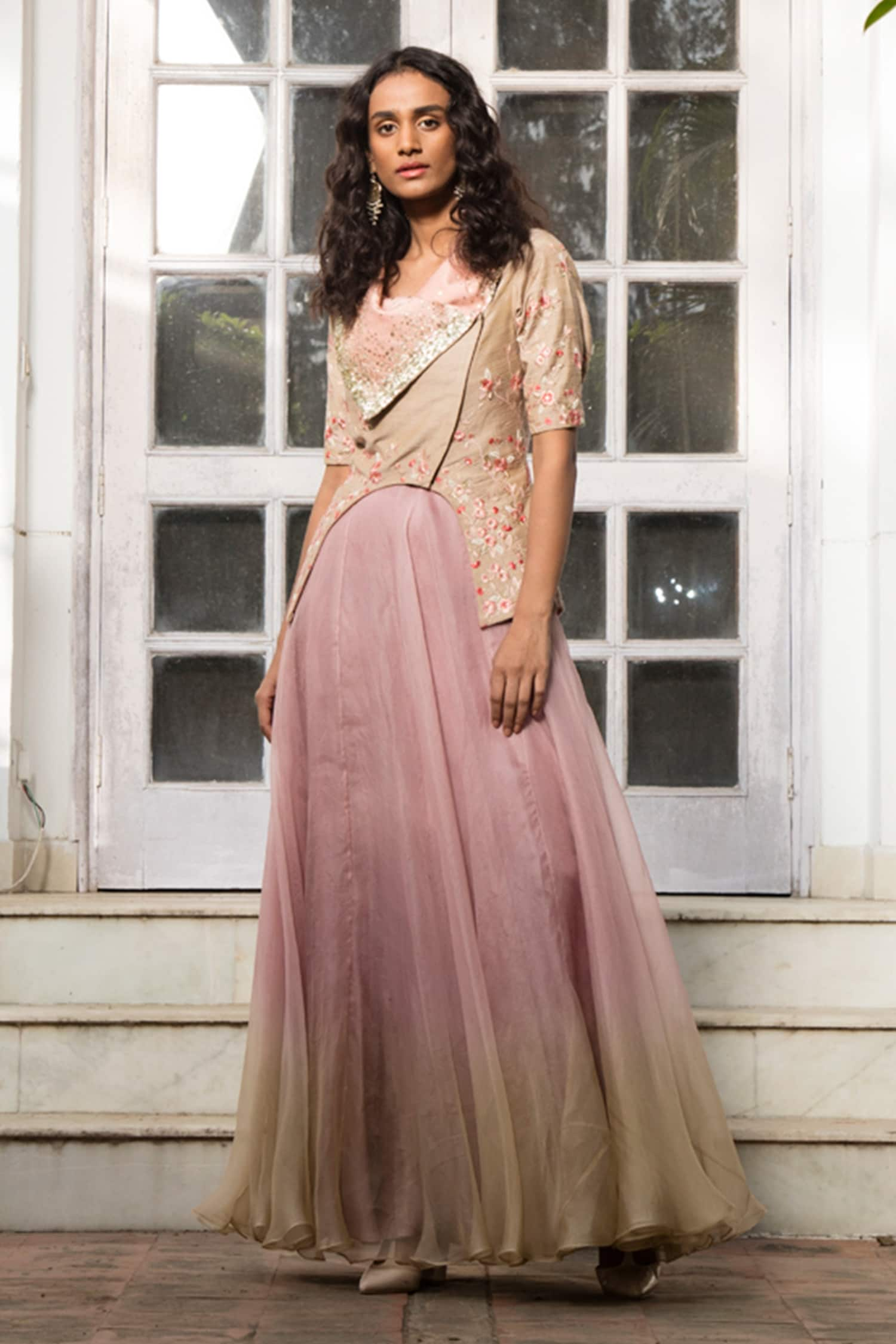 Innovative Chiffon Indo Western Lehenga for Party