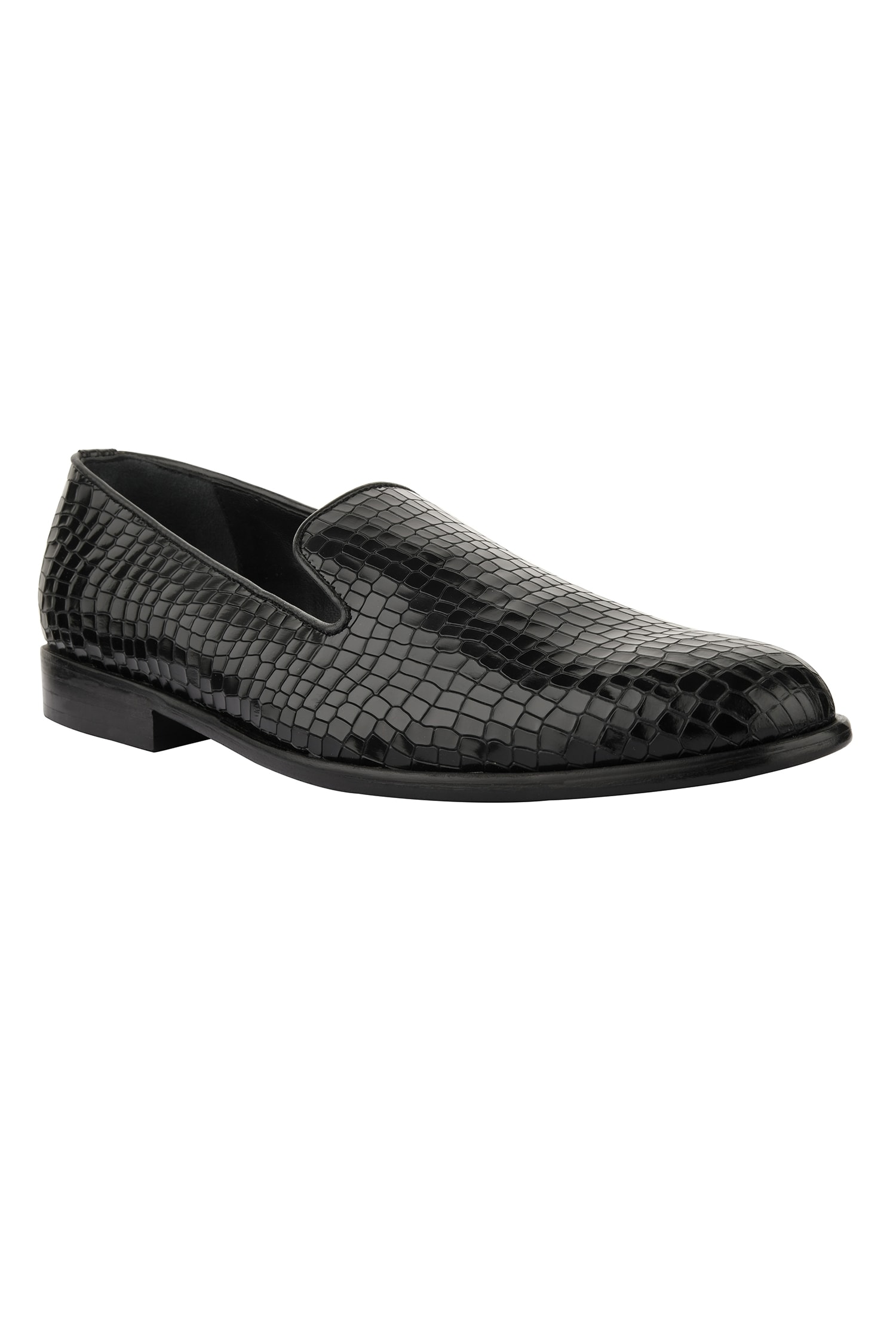 Buy Sko Black Leather Textured Loafers Online | Aza Fashions