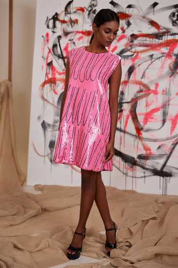 Buy Pooja Bagaria Pink Sequin Embellished Dress Online Aza Fashions