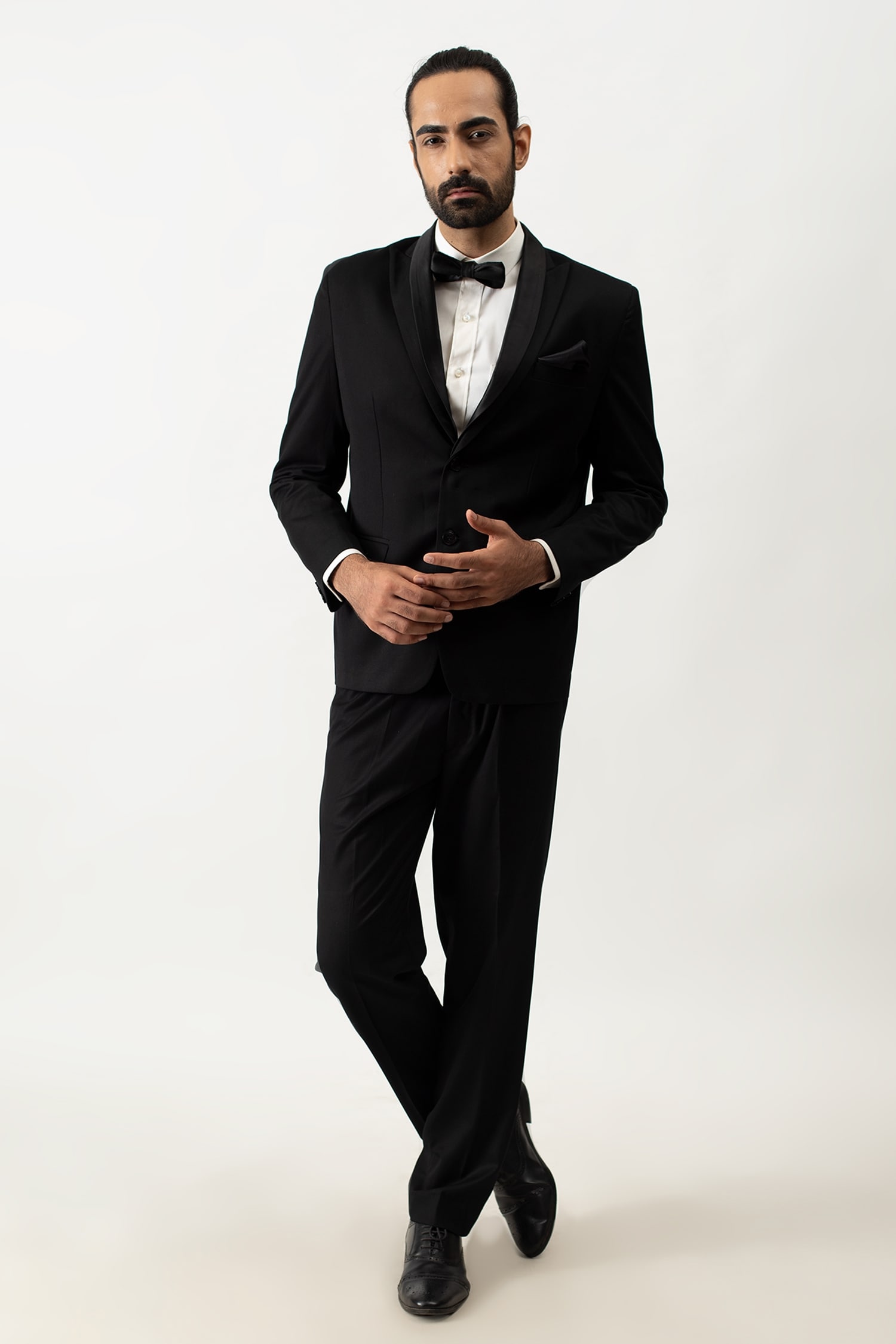 Buy Kaka Menswear Black Suiting Fabric Shawl Collar Tuxedo And Pant Set ...