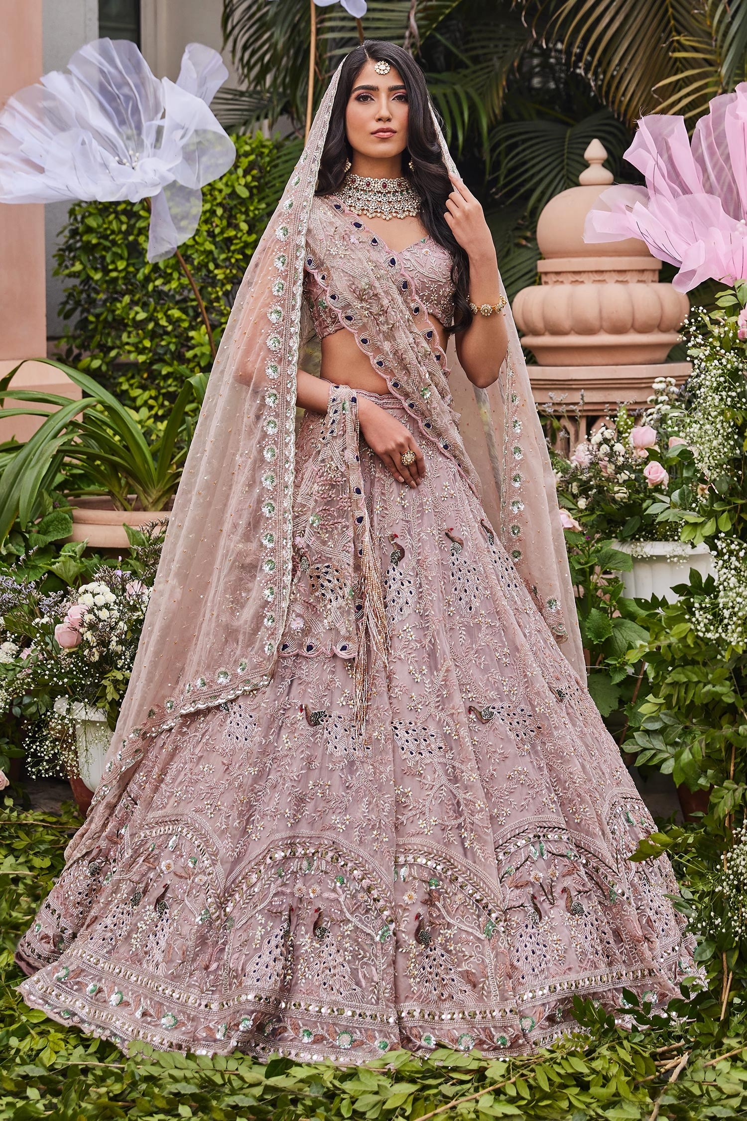 Buy Pink and wine color bridal lehenga in UK, USA and Canada