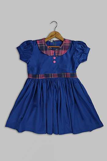 Babyhug Single Jersey Knit Full Sleeves Peter Pan Collar Frock With Bloomer & Butterfly Print - Yellow