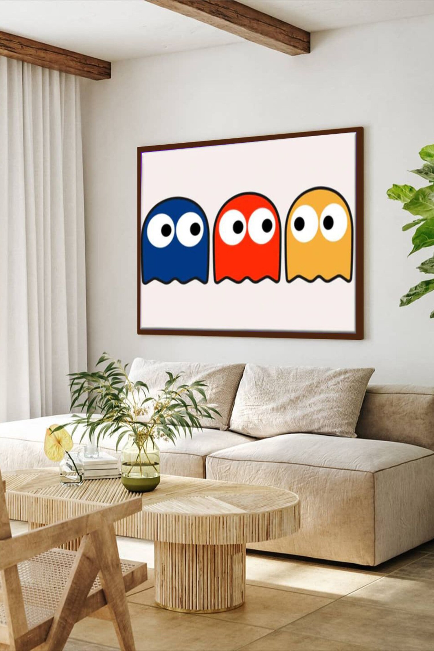 Buy The Art House Pac Man Print Canvas Painting Online | Aza Fashions