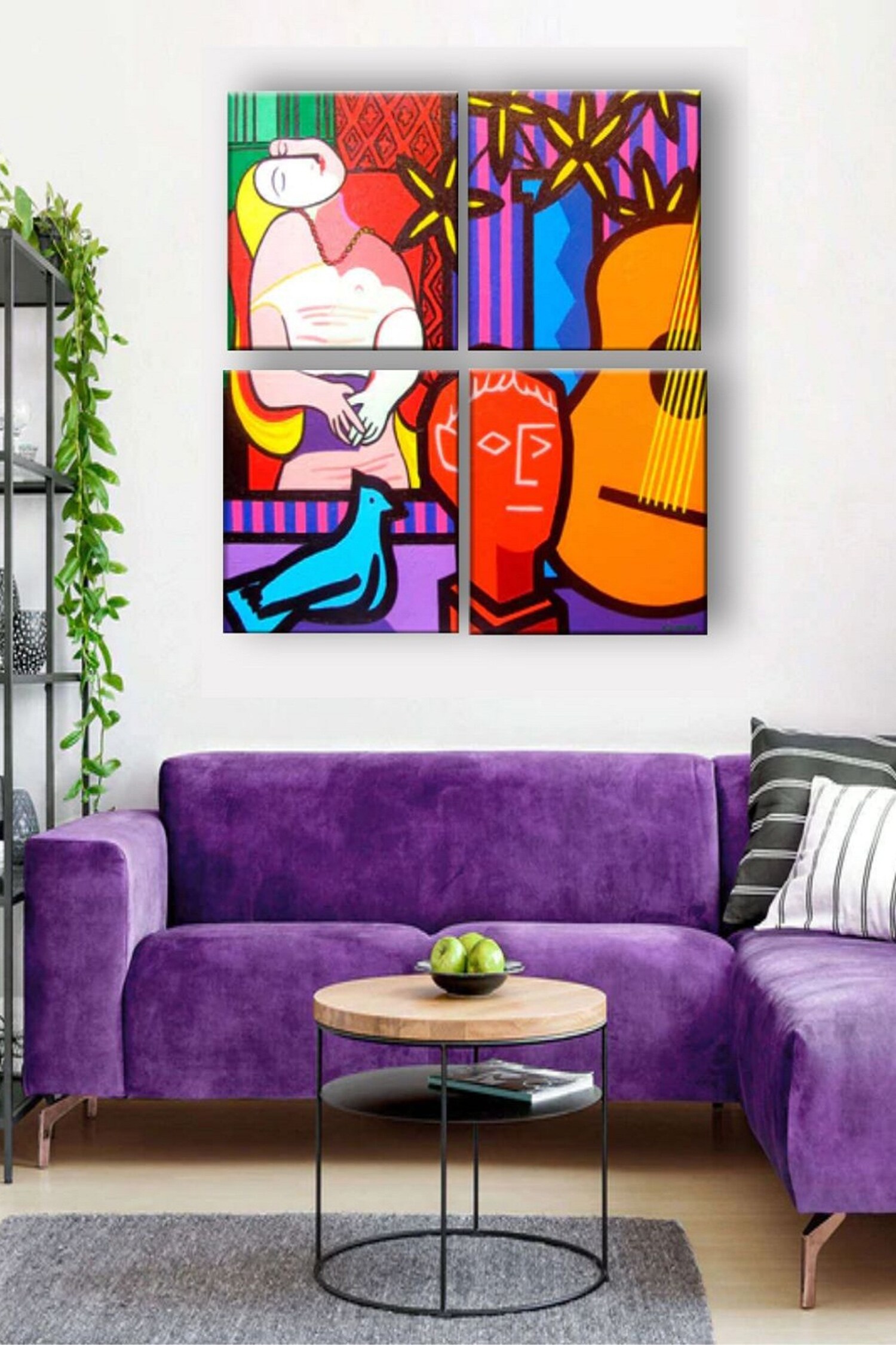 Buy The Art House Abstract Handmade Painting (Set of 4) Online Aza