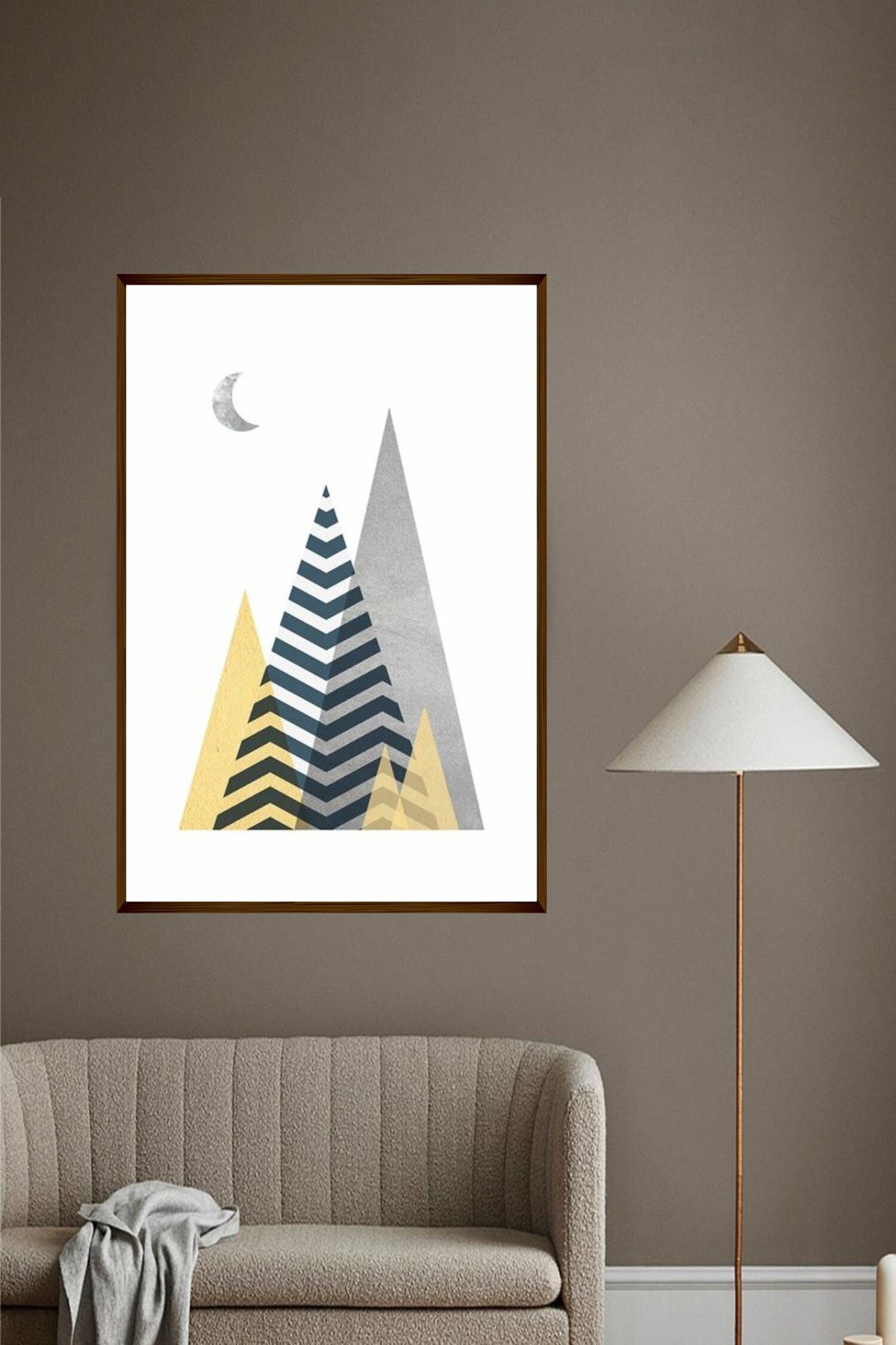 The Art House Abstract Mountain Handmade Canvas Painting