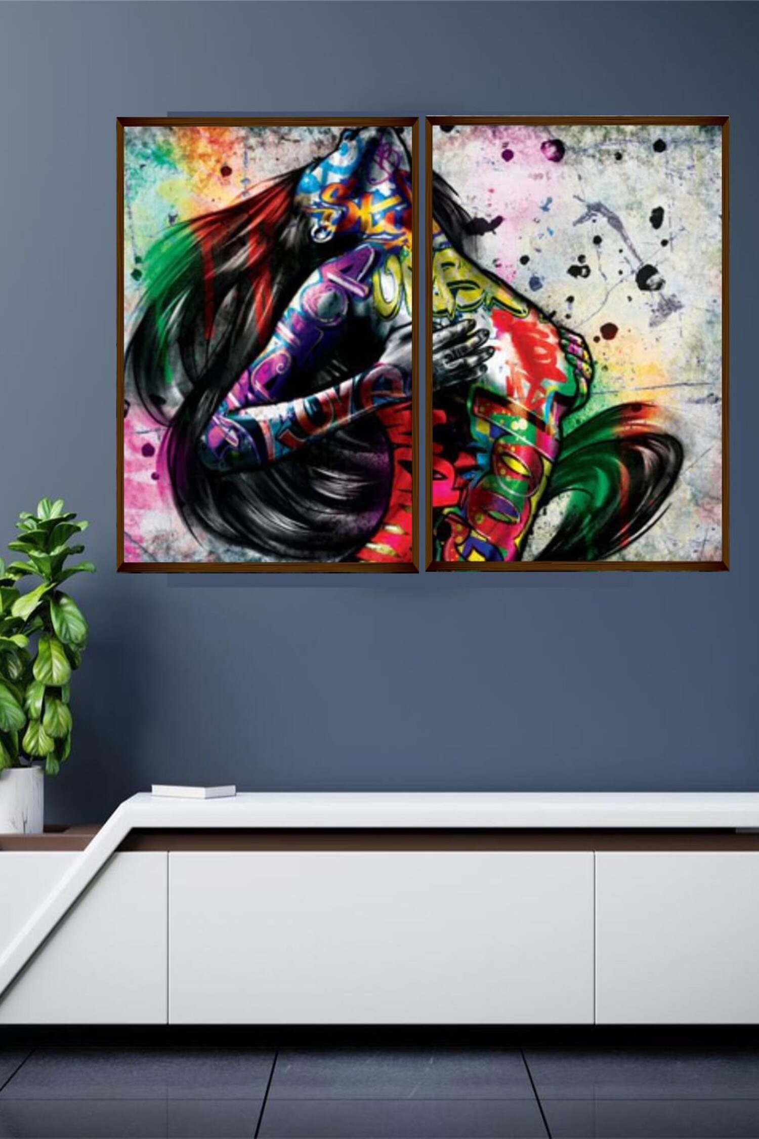 Buy The Art House Abstract Woman Handmade Canvas Paintings (Set of 2