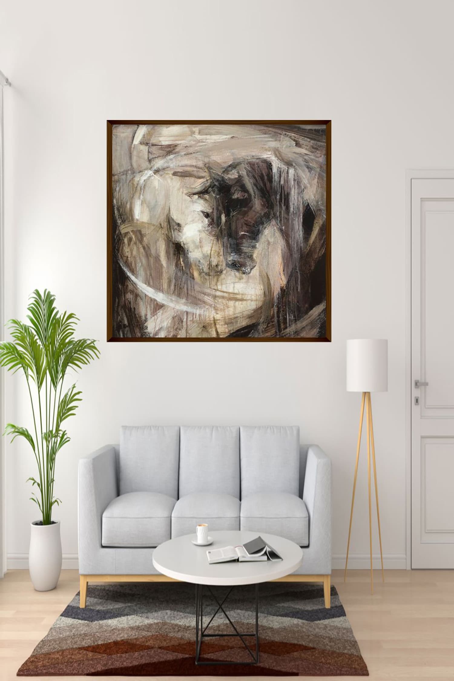 The Art House Abstract Horses Handmade Painting