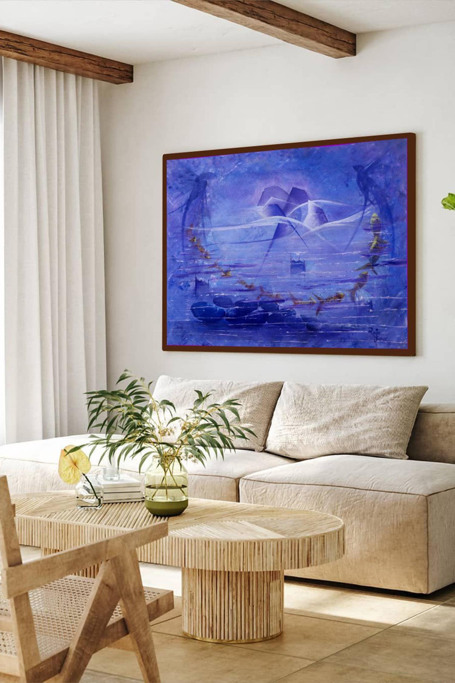 The Art House Abstract Underwater Handmade Painting