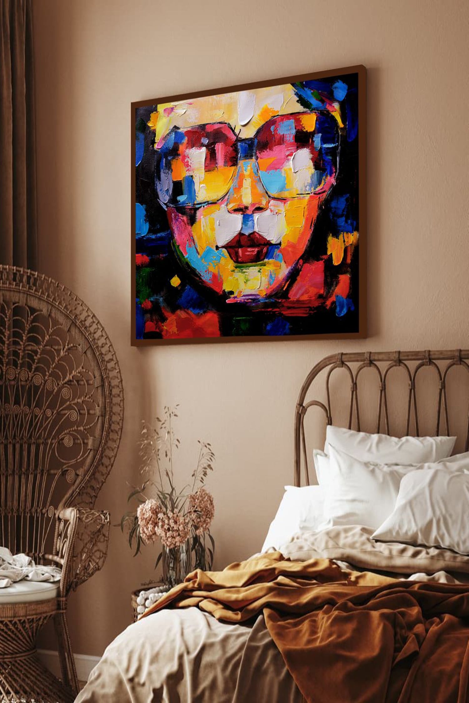 The Art House Abstract Face Handmade Painting