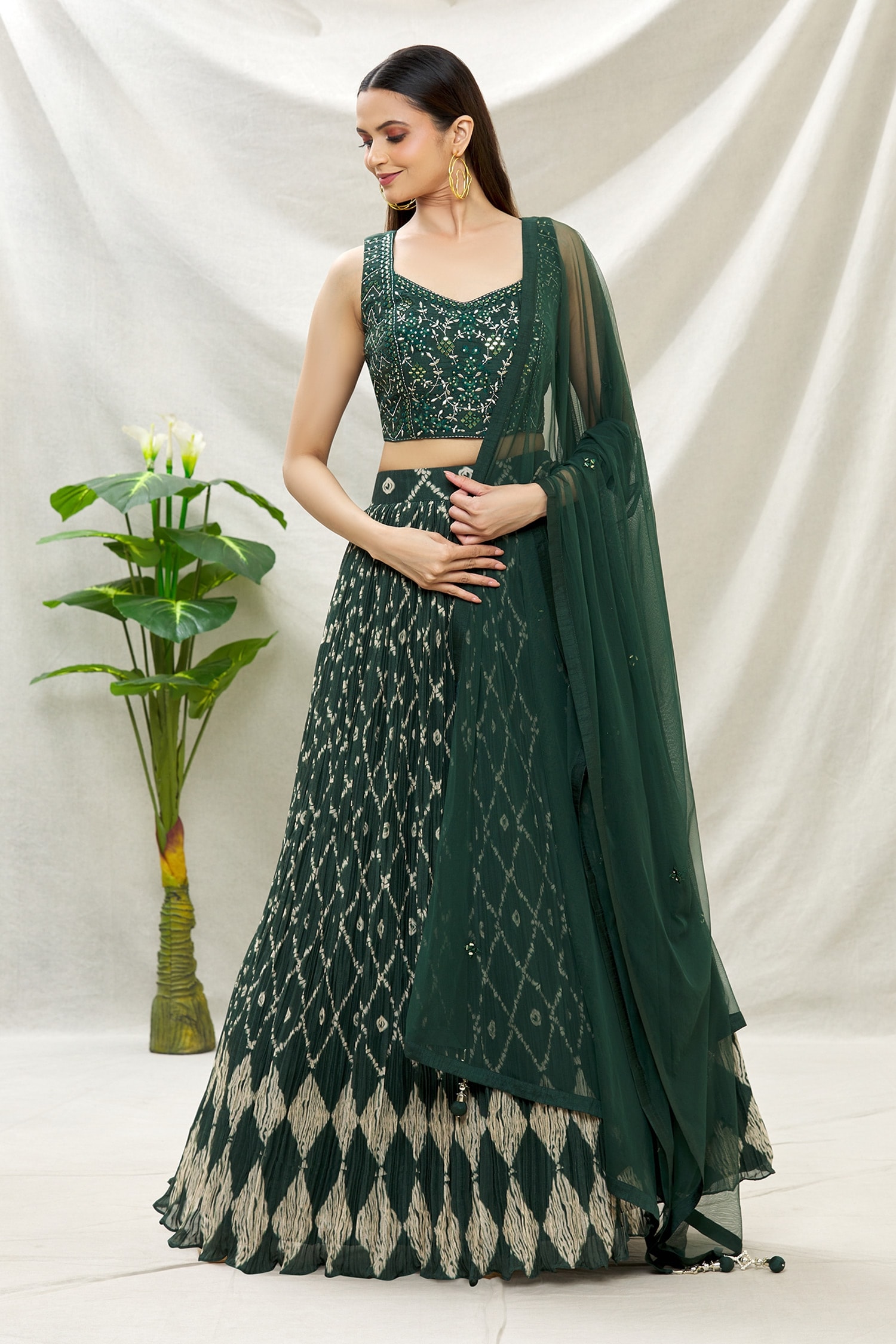 Festive, Party Wear, Reception Green color Banarasi Silk fabric Lehenga :  1897088